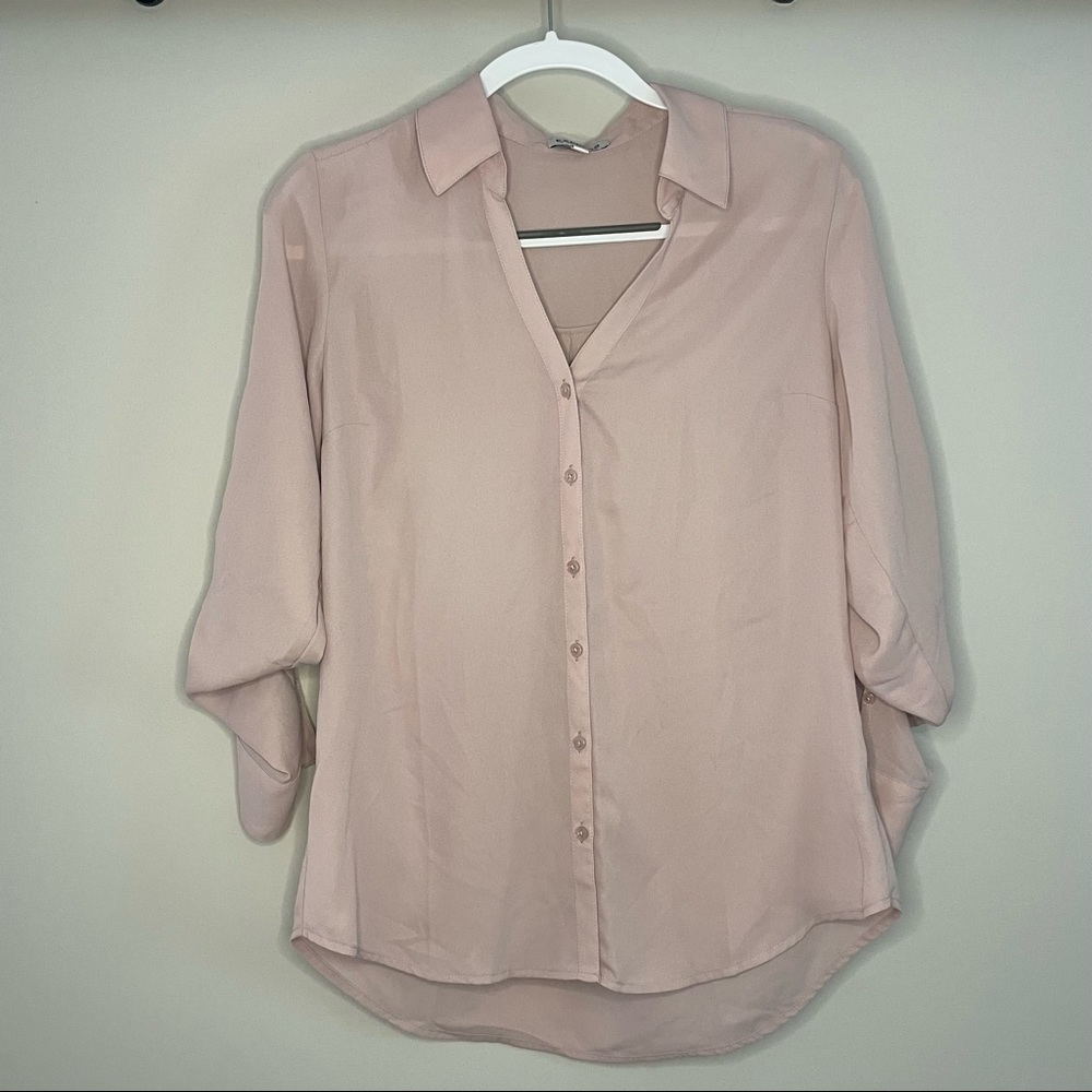 Express Baby Pink Dress Button Up Shirt - M